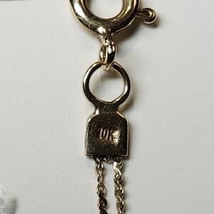 Solid 10k Yellow Gold Women's Bracehet 7.5"-double Chain